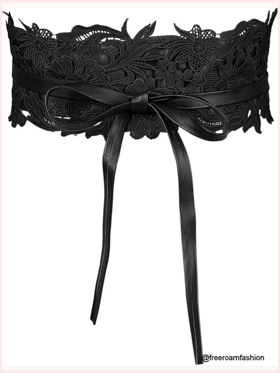 Lace Obi Corset Cinch Belt Wrap Around Waist Belt Bowknot main image 5
